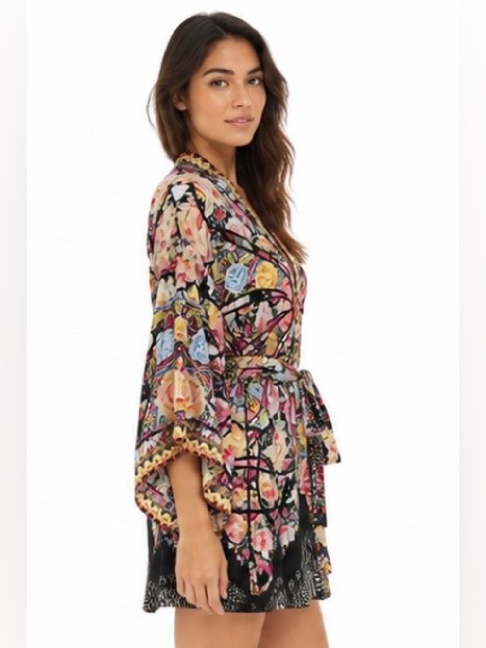 Camilla silk tie robe - Picture 8 of 14
